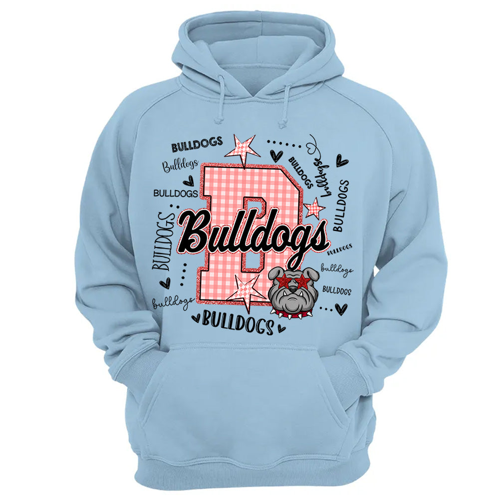 Custom Gingham School Mascot Game Day, Personalized Name Mascot T-Shirt Teacher Appreciation Gift VH01