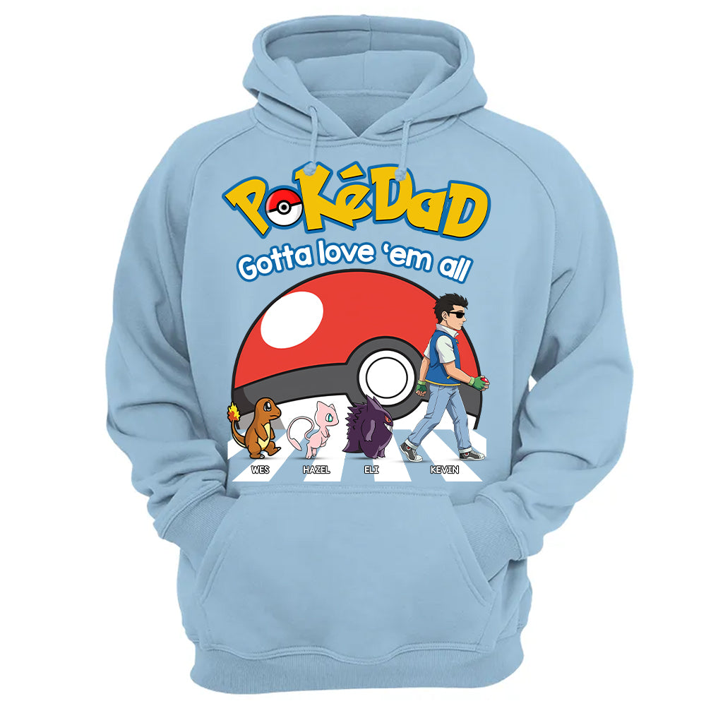 Poke Dad - Personalized T-Shirt - Happy Father's Day Gift - Custom Father's Day Shirt Na02 Hv01