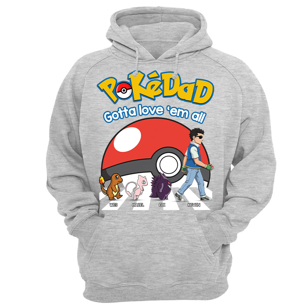 Poke Dad - Personalized T-Shirt - Happy Father's Day Gift - Custom Father's Day Shirt Na02 Hv01