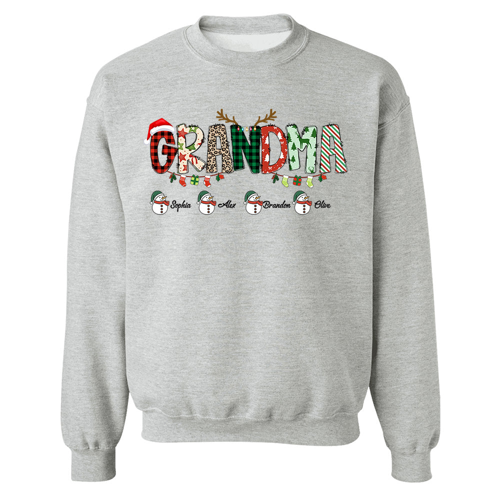 Grandma Sweatshirt, Custom Grandkids Name Shirt, Christmas Grandma Shirt, Christmas Shirt, Christmas Sweatshirt, Christmas Gift For Grandma Nh00