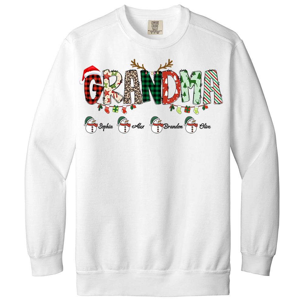 Grandma Sweatshirt, Custom Grandkids Name Shirt, Christmas Grandma Shirt, Christmas Shirt, Christmas Sweatshirt, Christmas Gift For Grandma Nh00