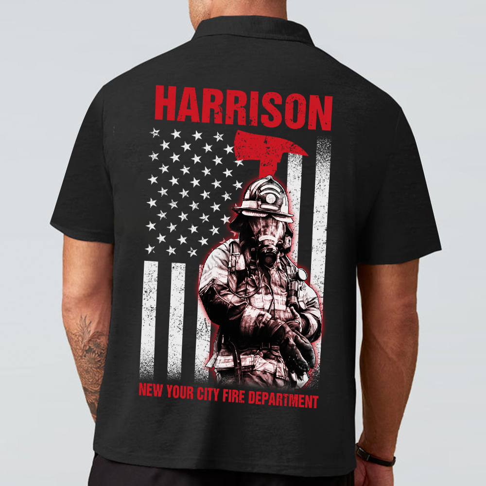 Personalized Firefighter Shirts Custom Name And Number Fireman All Over Print Shirt
