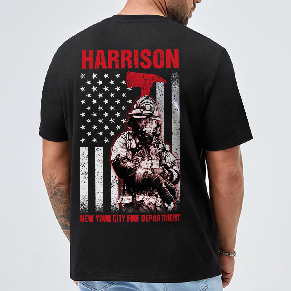 Personalized Firefighter Shirts Custom Name And Number Fireman All Over Print Shirt