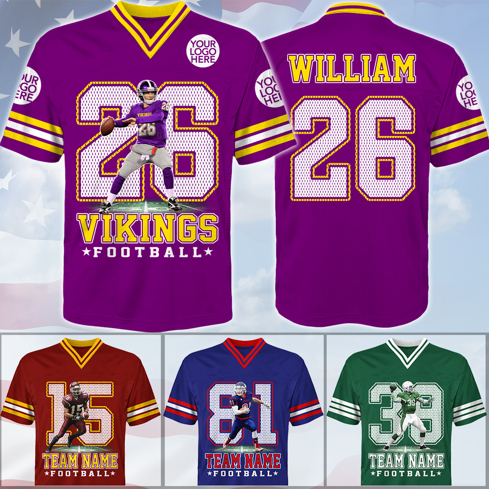Custom Jersey Football Photo Football Game Day Gift For Football Lovers - Personalized Gift For Football Player K1702