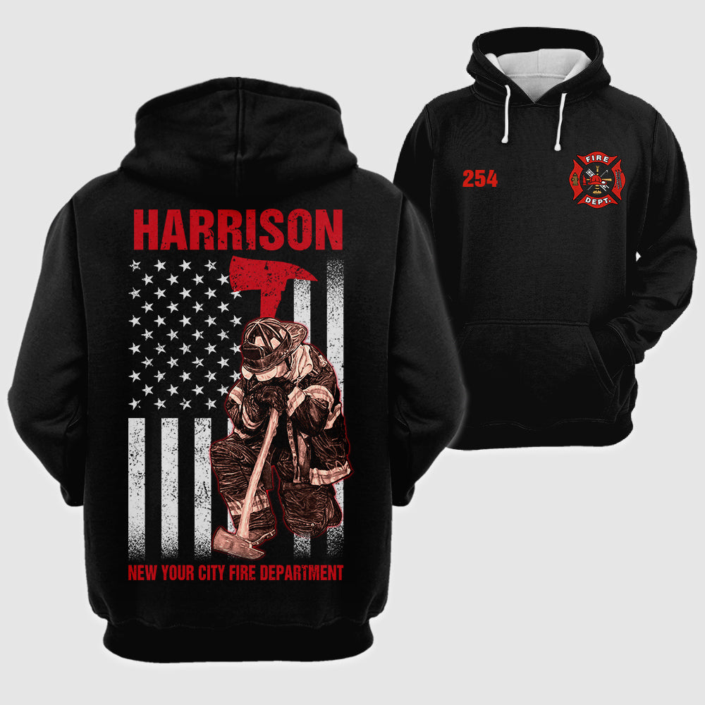 Personalized Firefighter Shirts Custom Name And Number Fireman All Over Print Shirt