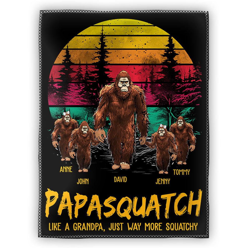 Nanasquatch, Like A Grandma, Just Way More Squatchy - Personalized Vintage Blanket