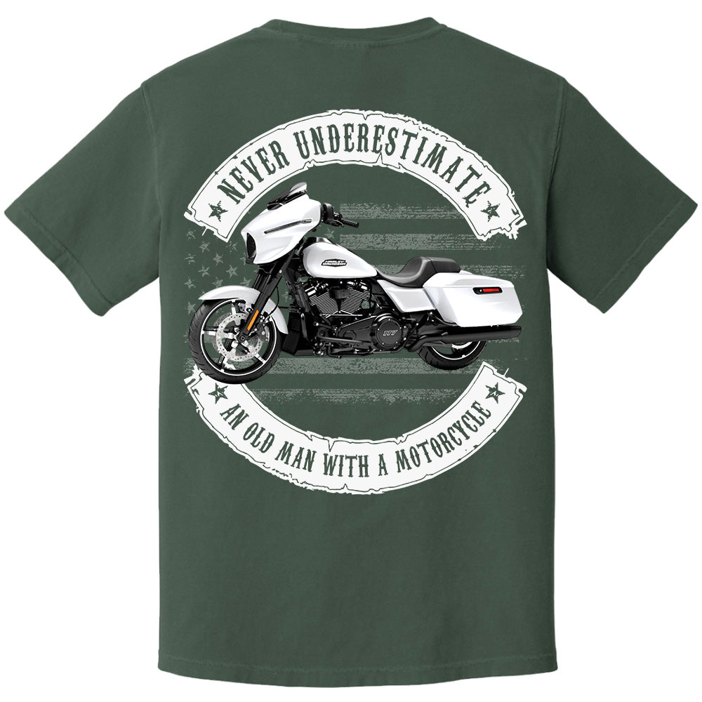 Never Underestimate An Old Man With A Motorcycle - Personalized Upload Vehicle Photo For Biker A2110