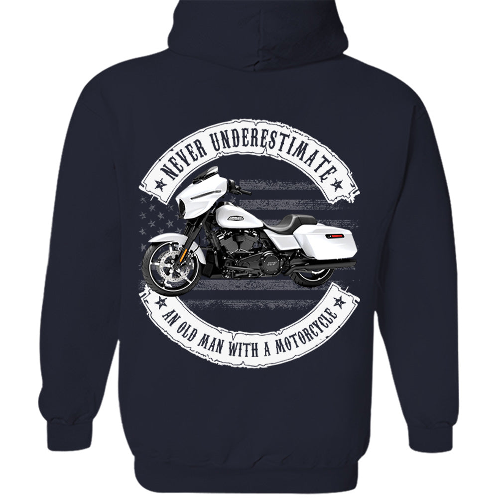 Never Underestimate An Old Man With A Motorcycle - Personalized Upload Vehicle Photo For Biker A2110