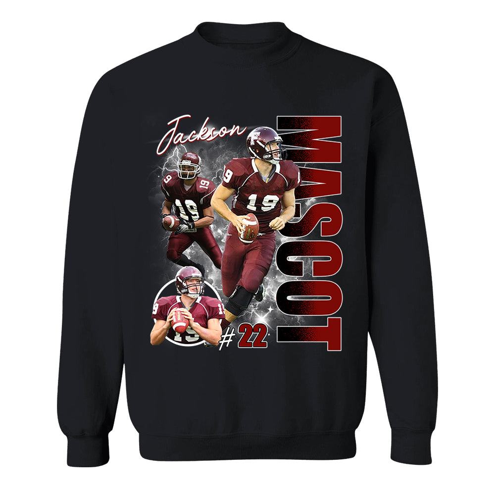 Custom Photo Football Player Shirt - Personalized Team Name School Name Bootleg Shirt