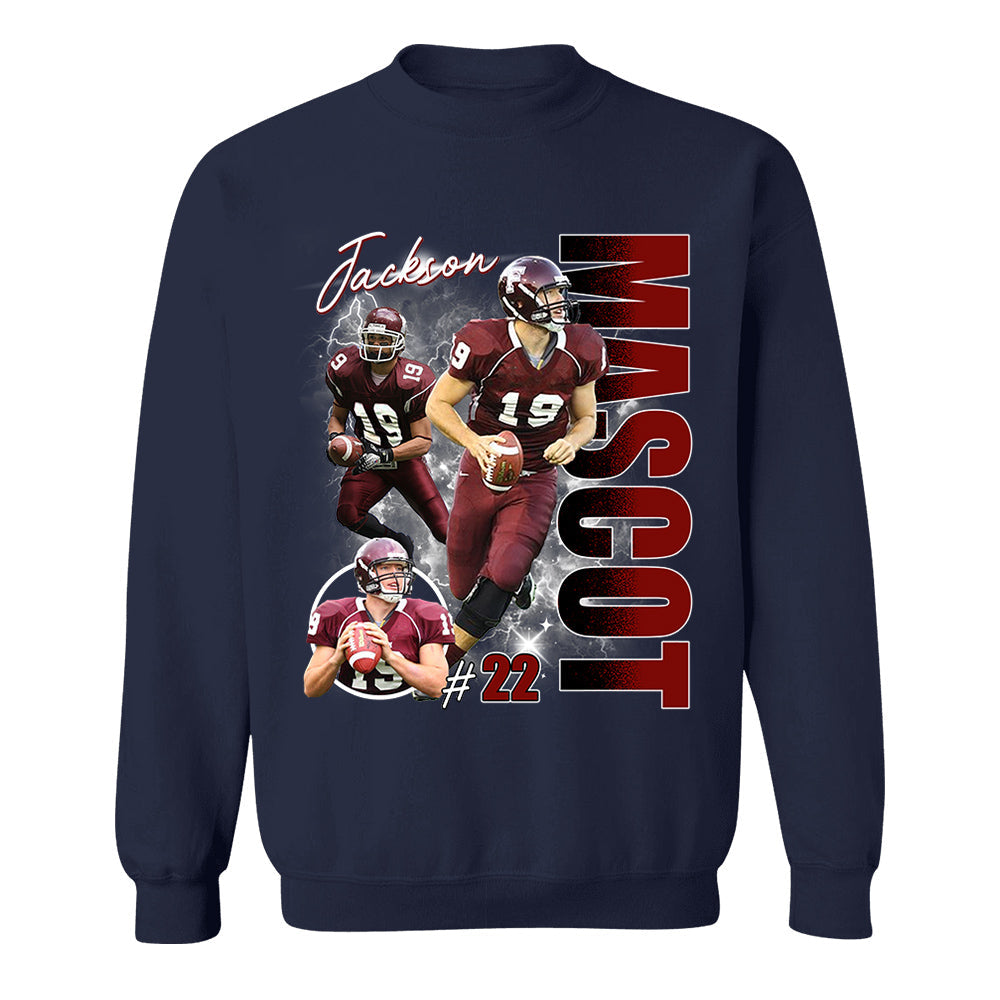 Custom Photo Football Player Shirt - Personalized Team Name School Name Bootleg Shirt
