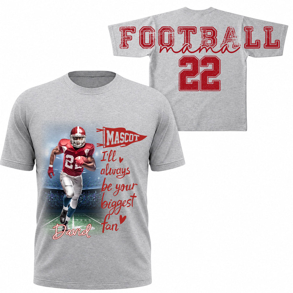 Football Mama - Personalized Shirt For Football Lover - Custom Photo Football Player NA04 VH01