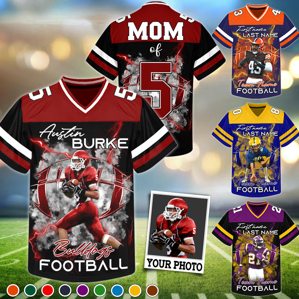 Personalied Football Jersey Shirt For Football Family Custom Photo Game Day Family Shirt H2511