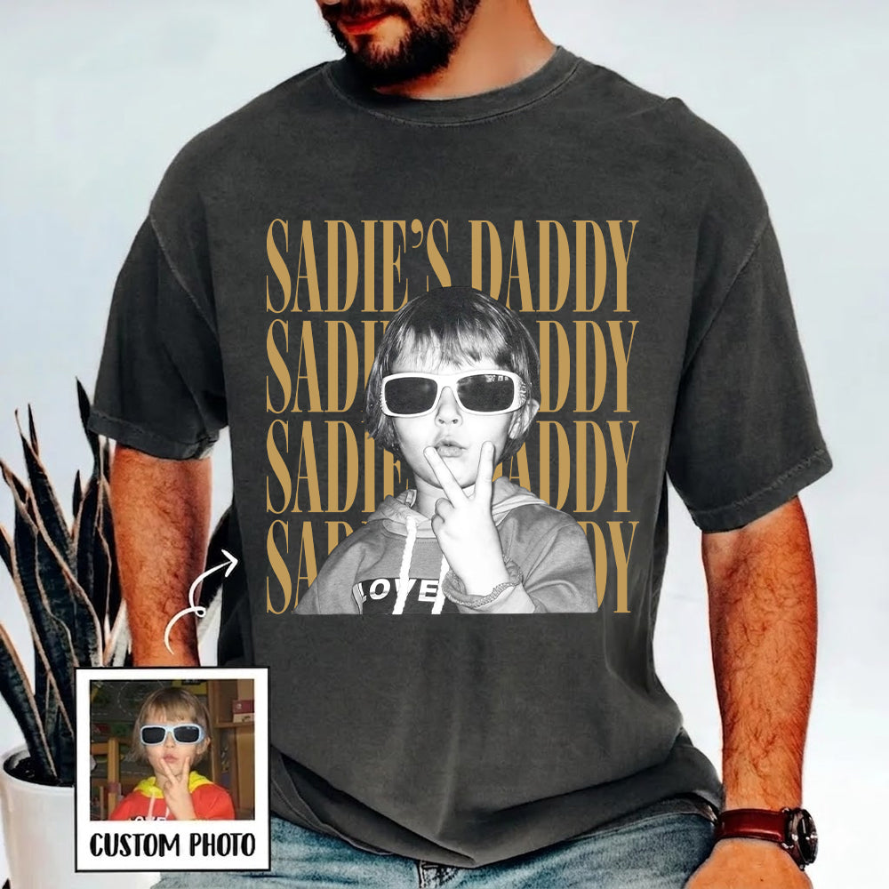 Comfort Colors Vintage Photo Dad Shirt, Dad Shirts with Kids Photo, Father's Day Gift, Father's Day Shirt, Childhood Photo Gift from Kids Vh01
