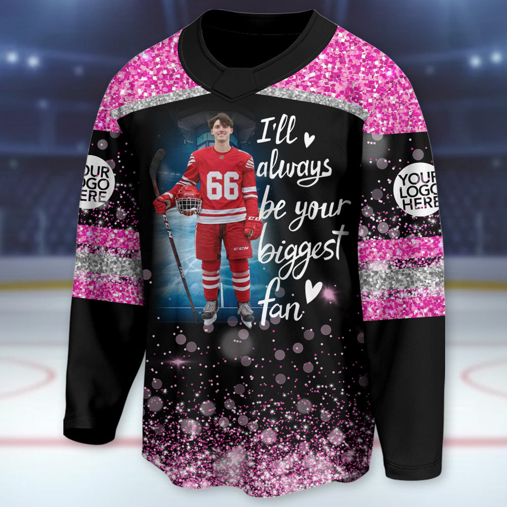 Custom Photo Ice Hockey Jersey Shirt For Ice Hockey Family GameDay Shirt T24