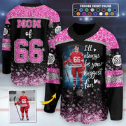 Custom Photo Ice Hockey Jersey Shirt For Ice Hockey Family GameDay Shirt T24