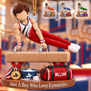 Just A Boy Who Loves Gymnastics - Personalized Gymnastics Ornament, Gift for Gymnast A2110 Pt99
