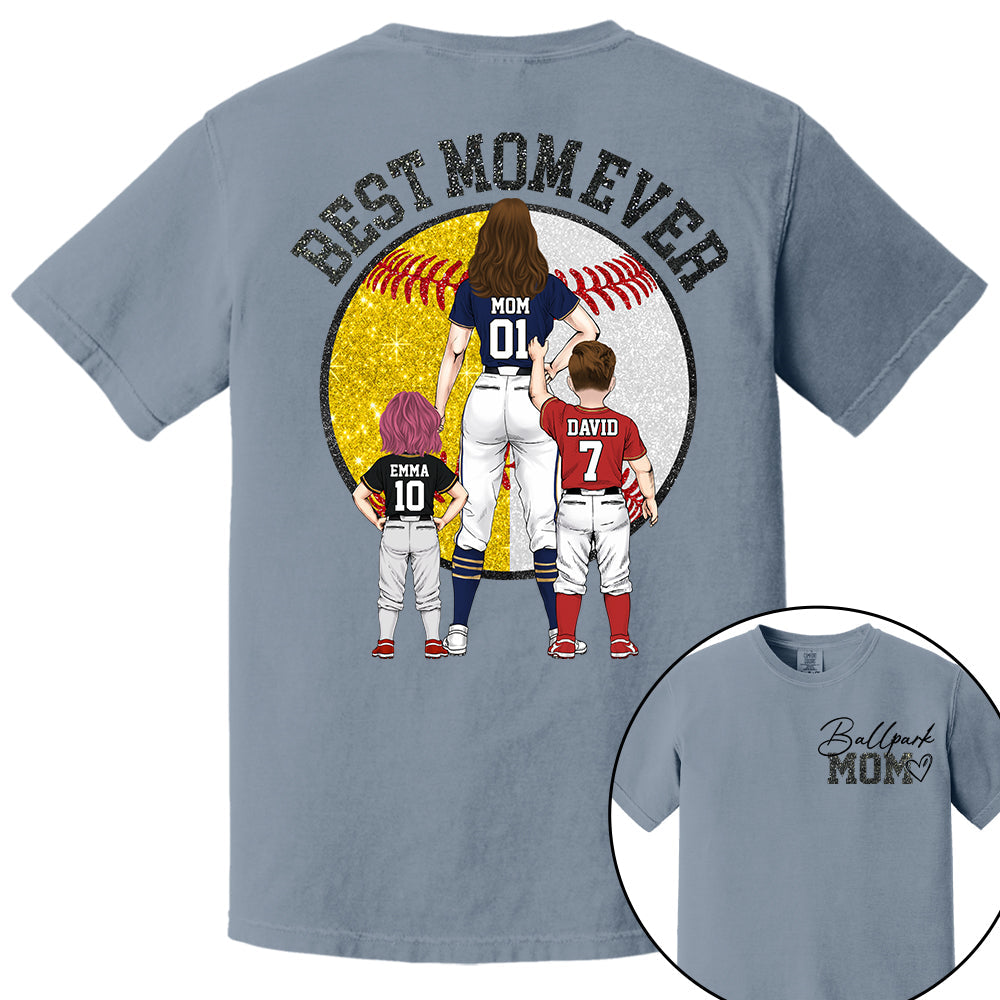 Best Mom Ever Baseball Shirt – Personalized Mom & Kids Shirt, Mother’s Day Gift for Baseball, Softball Mom Na02 Nh00