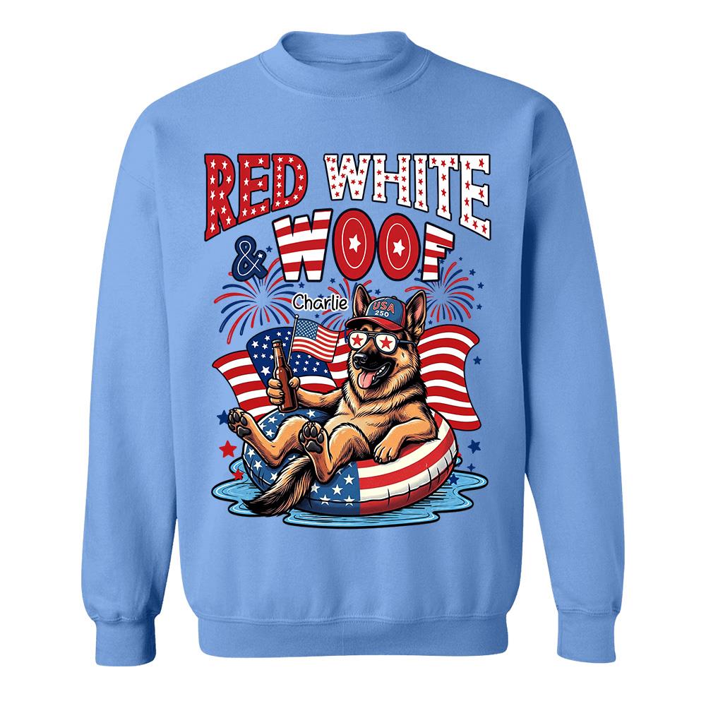 Red White Woof, Custom Photo Pet Shirt, America 250th Anniversary Gifts For Dog Cat Lovers, Dog Dad And Mom, Cat Owners T1807 Hv01