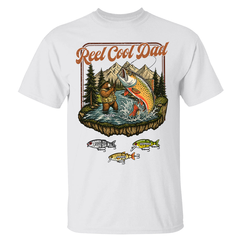 Reel Cool Bear Dad, Personalized Comfort Colors Vintage Retro Fishing Shirt, Gift For Fathers Day, Gift For Dad Husband Grandpa MI209 Pt99