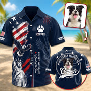 This Human Belongs To, Personalized America 250th Anniversary Hawaiian Shirt, Custom Photo Dog Cat For Pet Lover T1807 Pt99