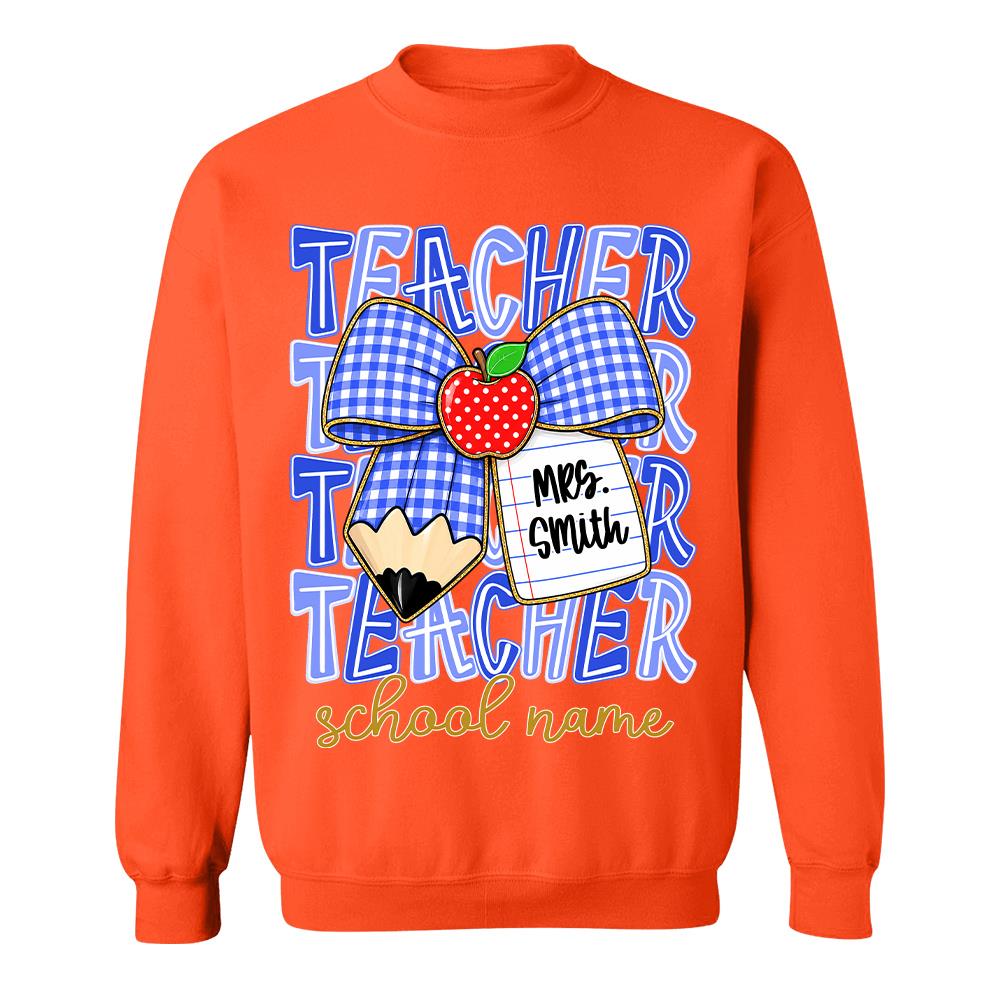 Personalized Coquette Bow Teacher Para Librarian Counselor Appreciation Back to School, Custom Job Title Teacher Name, Gifts For Teacher MI209 Hv01