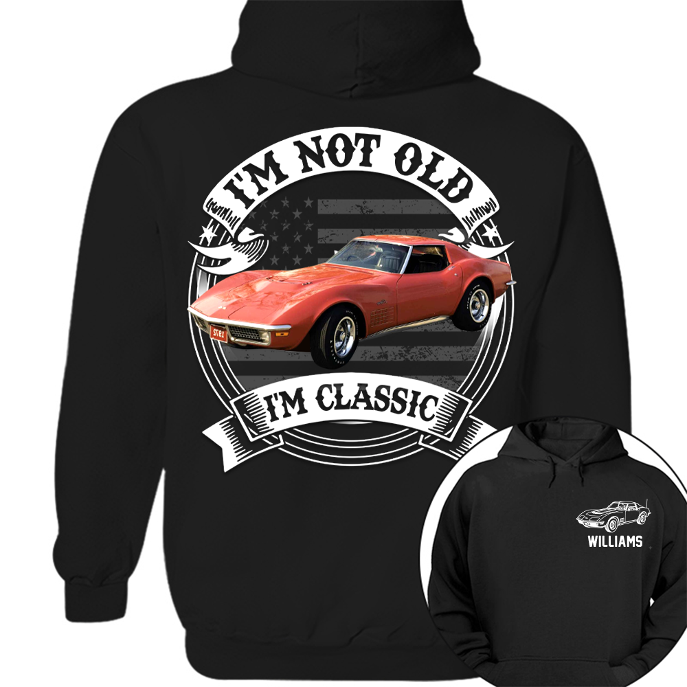 I'm Not Old I'm Classic Chevrolet Corvette C3 Stingray Graphic Personalized Car's Photo Quarter Shirt