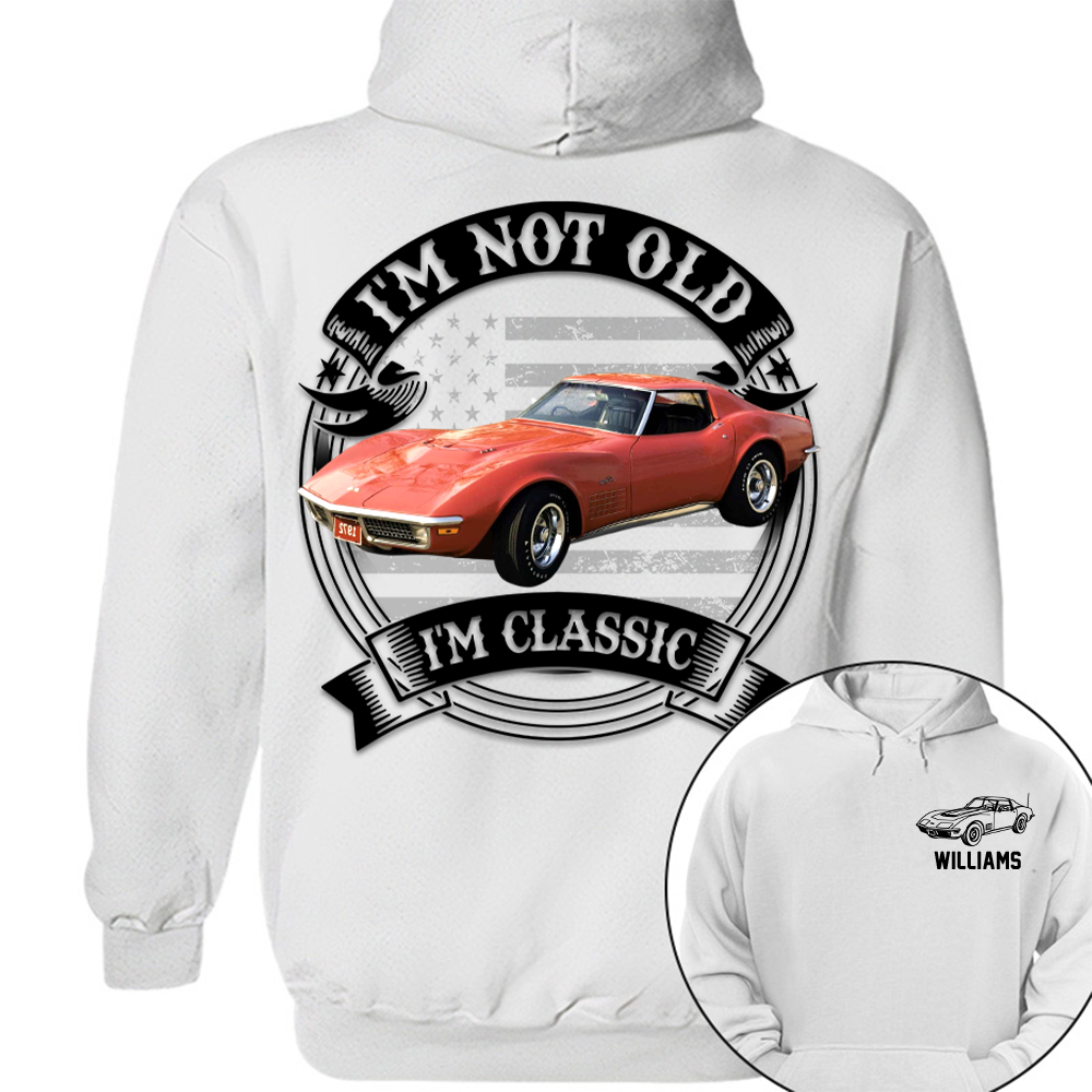 I'm Not Old I'm Classic Chevrolet Corvette C3 Stingray Graphic Personalized Car's Photo Quarter Shirt