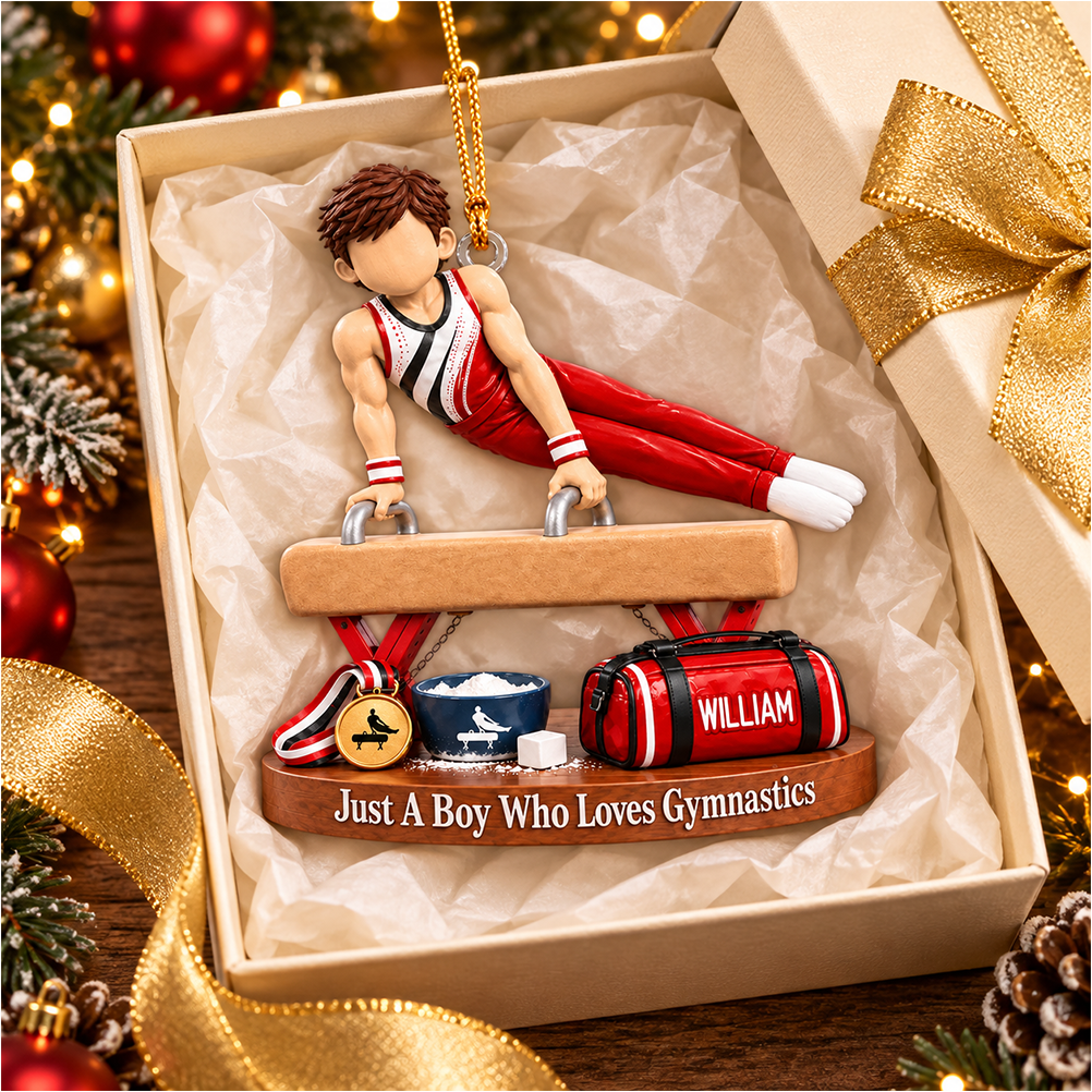 Just A Boy Who Loves Gymnastics - Personalized Gymnastics Ornament, Gift for Gymnast A2110 Pt99