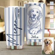 Dog Mom Dog Dad, Personalized Tumbler Custom Photo Gift For Dog Lovers T1807 Li29
