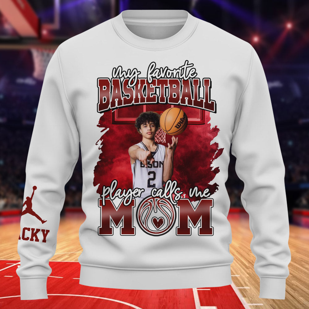My Favorite Basketball Player Calls Me Mom - Personalized All Over Print Shirt For Basketball Family T1807