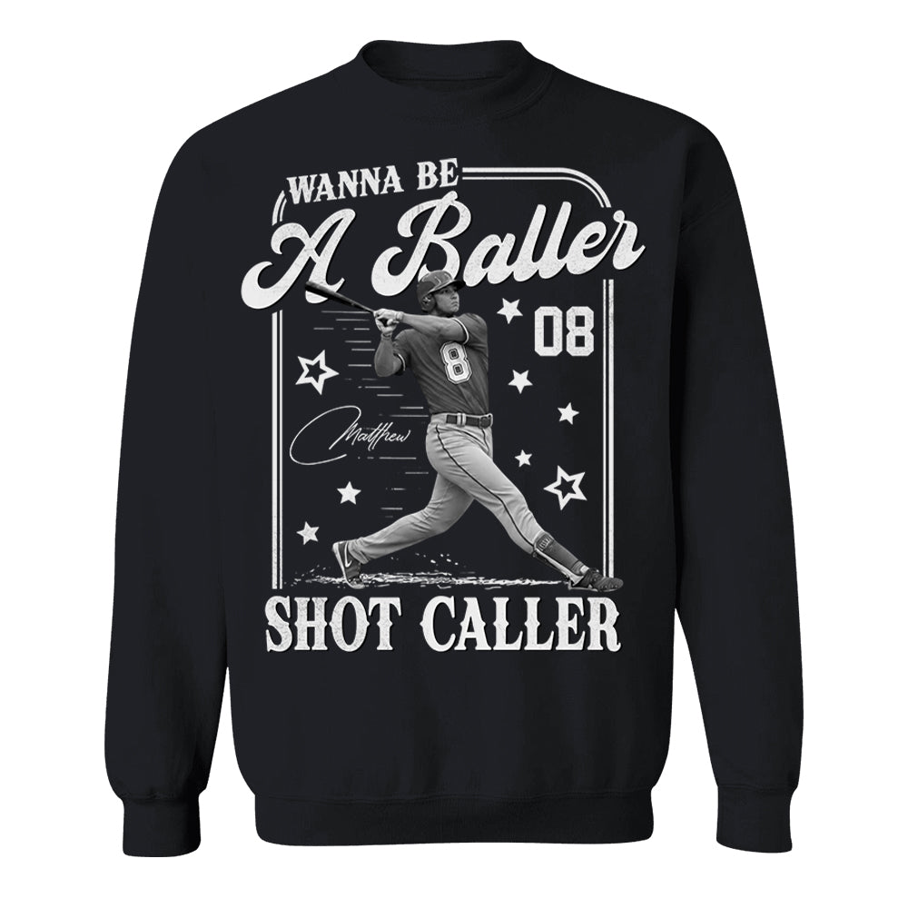 Wanna Be A Baller Shot Caller - Personalized Washed Tee Retro Bootleg Shirt - Gift For Baseball Lovers T1807 Li29