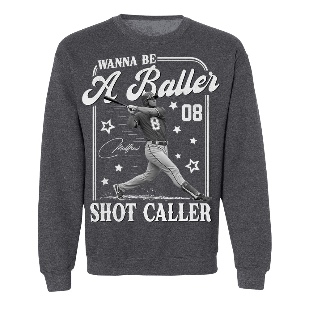 Wanna Be A Baller Shot Caller - Personalized Washed Tee Retro Bootleg Shirt - Gift For Baseball Lovers T1807 Li29