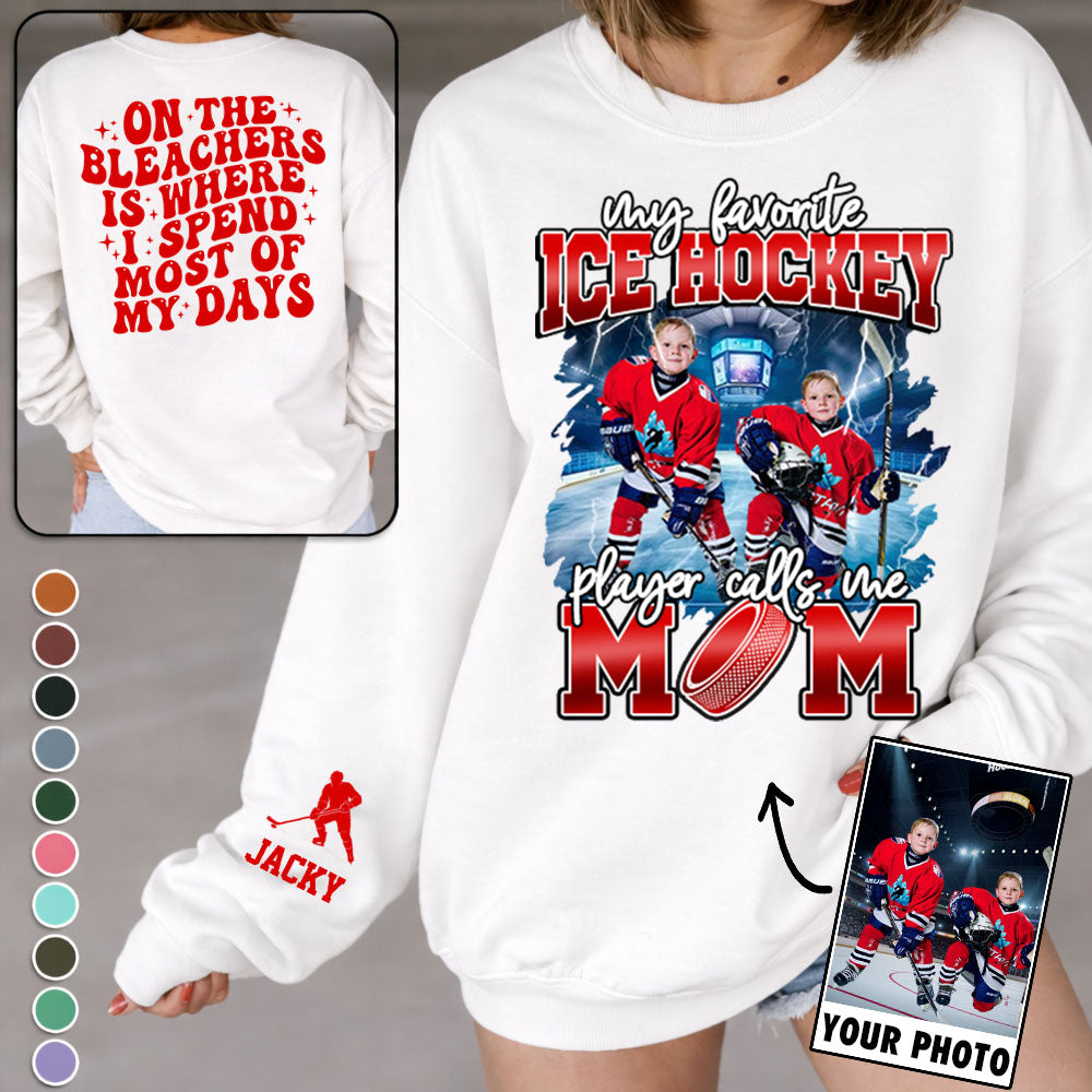 My Favorite  Ice Hockey Player Calls Me Mom - Personalized All Over Print Shirt For  Ice Hockey Family T1807
