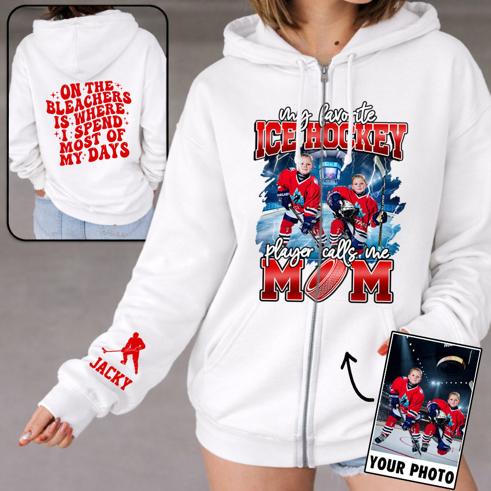 My Favorite  Ice Hockey Player Calls Me Mom - Personalized All Over Print Shirt For  Ice Hockey Family T1807