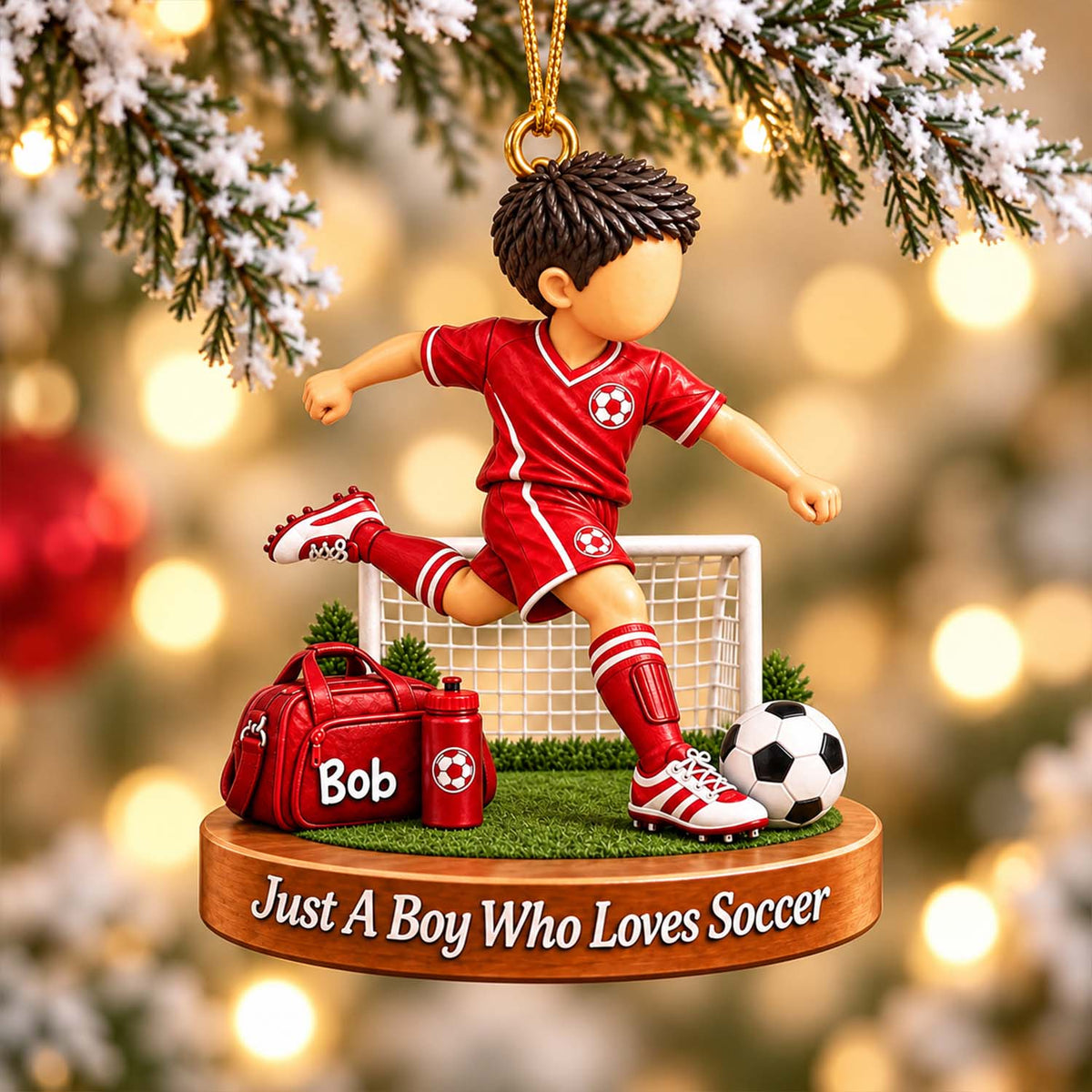 Personalized Soccer Boy Soccer Girl Christmas Ornament Pt99