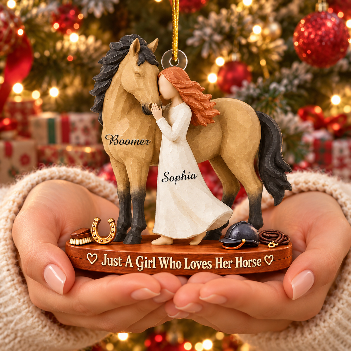 Personalized Just A Girl Who Loves Her Horse Christmas Ornament, Horse Lover Gift VH01