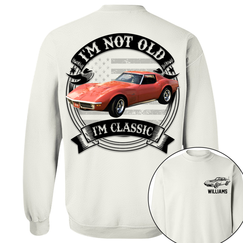 I'm Not Old I'm Classic Chevrolet Corvette C3 Stingray Graphic Personalized Car's Photo Quarter Shirt