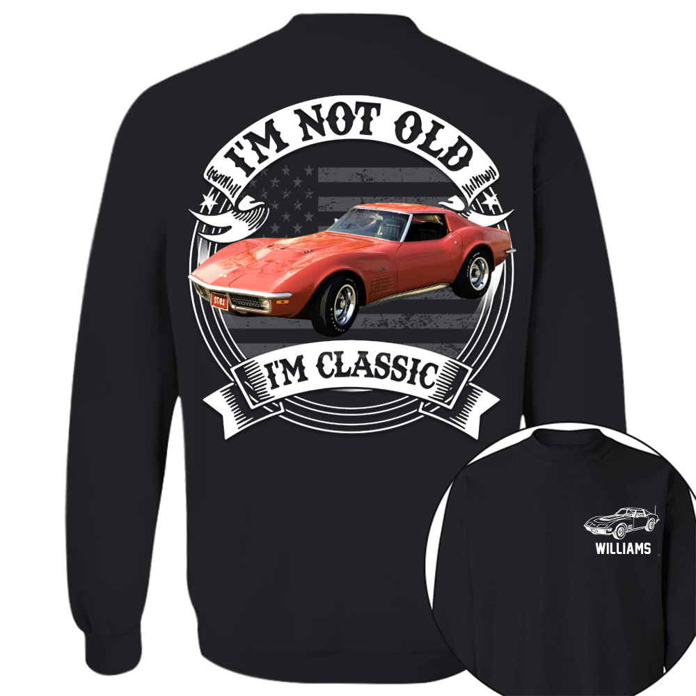 I'm Not Old I'm Classic Chevrolet Corvette C3 Stingray Graphic Personalized Car's Photo Quarter Shirt