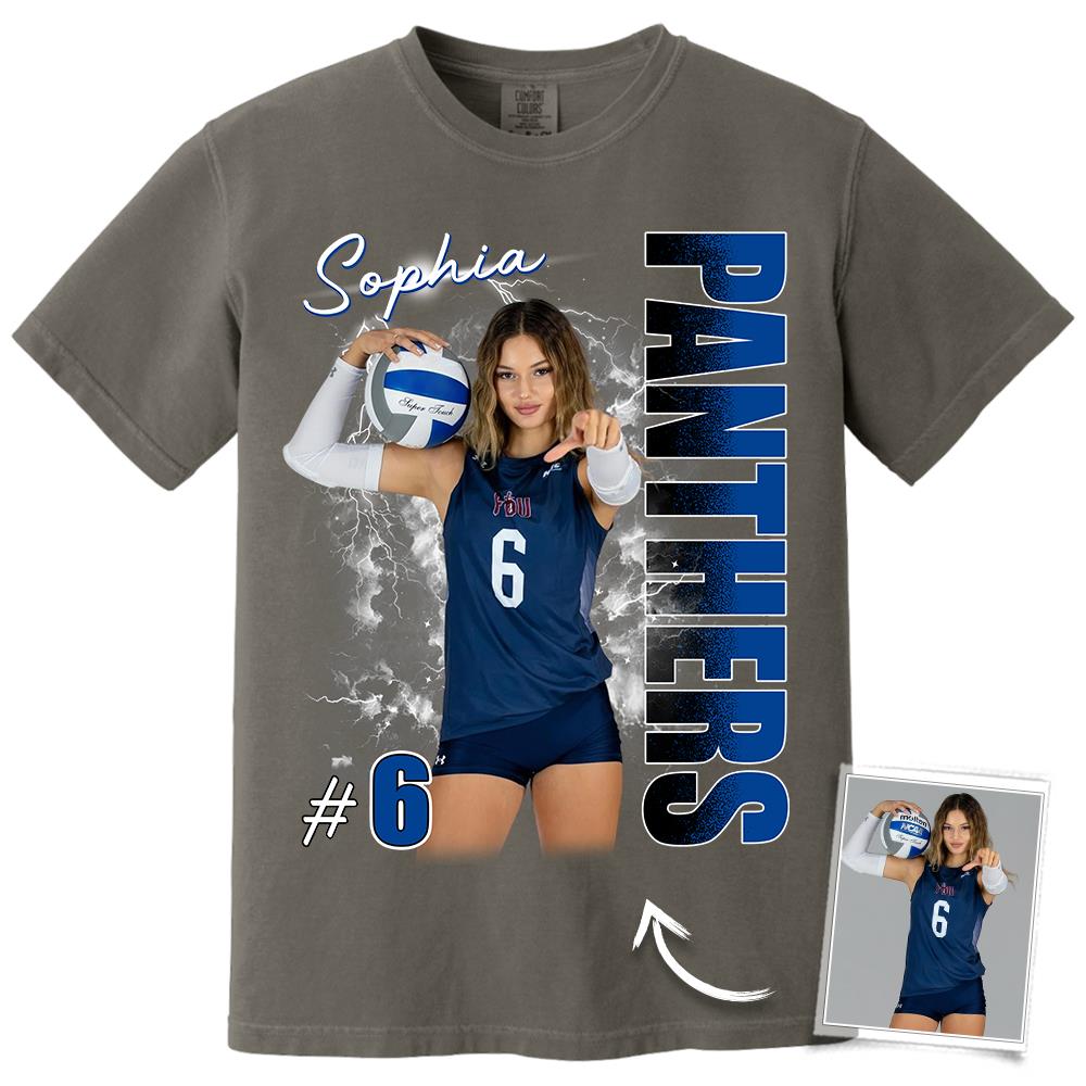 Custom Photo Volleyball Player Shirt - Personalized Team Name School Name Bootleg Shirt Vr2 Na02 Hv01
