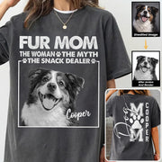 Personalied Fur Mom The Woman The Myth The Snack Dealer Shirt, Dog Mom Shirt, Gift For Dog Lovers T1807