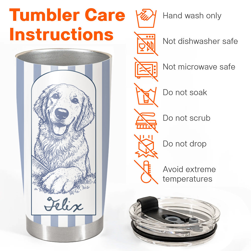 Dog Mom Dog Dad, Personalized Tumbler Custom Photo Gift For Dog Lovers T1807 Li29