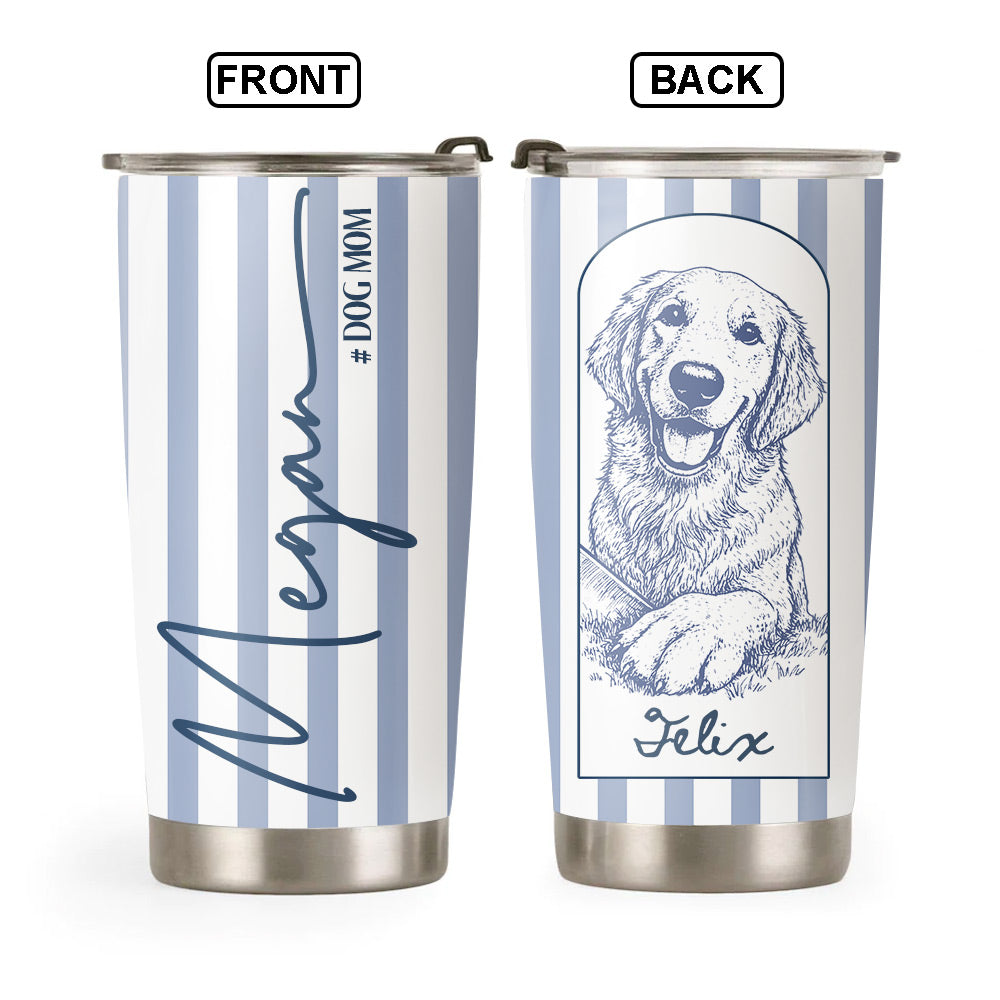 Dog Mom Dog Dad, Personalized Tumbler Custom Photo Gift For Dog Lovers T1807 Li29