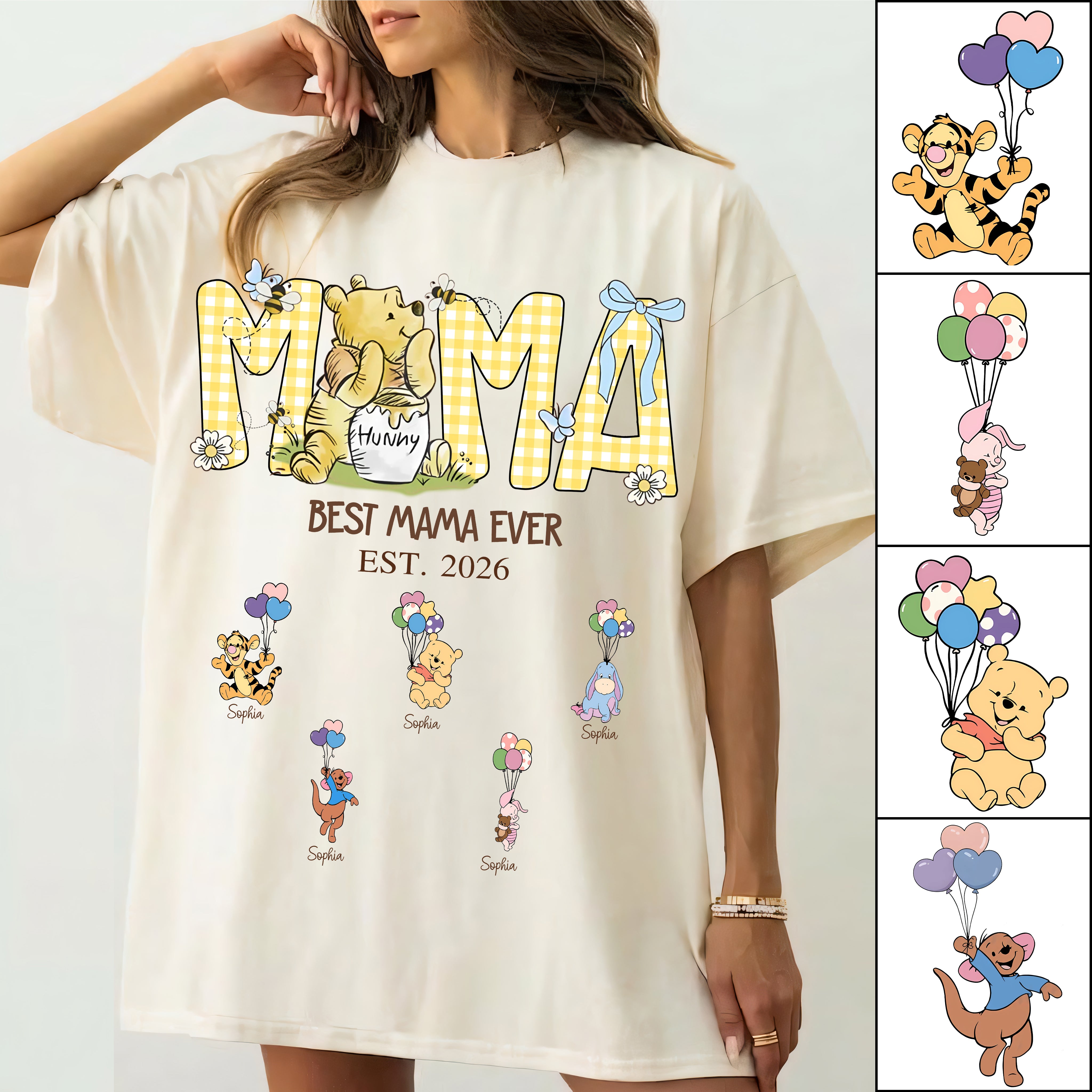 Mama Bear Best Mama Ever, Mama Est with Kids Name, Personalized Shirt Gift For Mom, Grandma, Custom Mother's Day Shirt Sweatshirt MI209