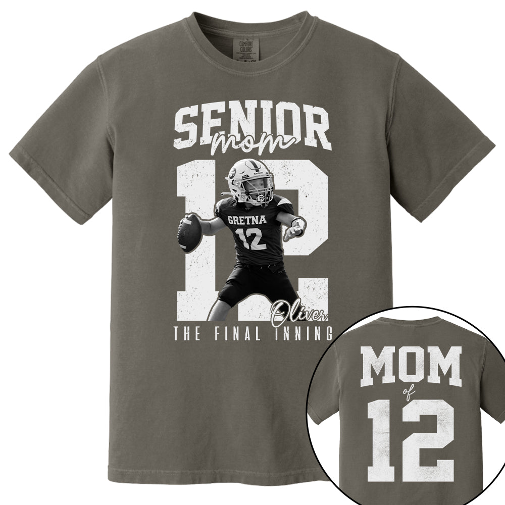 Senior Football Mom Shirt, The Final Inning, Custom Photo Player Football Mom Shirt, Senior Football Mom Gift T1807