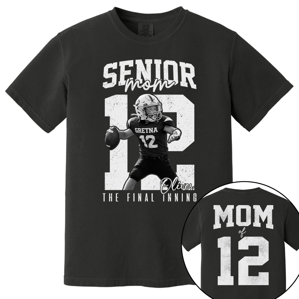 Senior Football Mom Shirt, The Final Inning, Custom Photo Player Football Mom Shirt, Senior Football Mom Gift T1807
