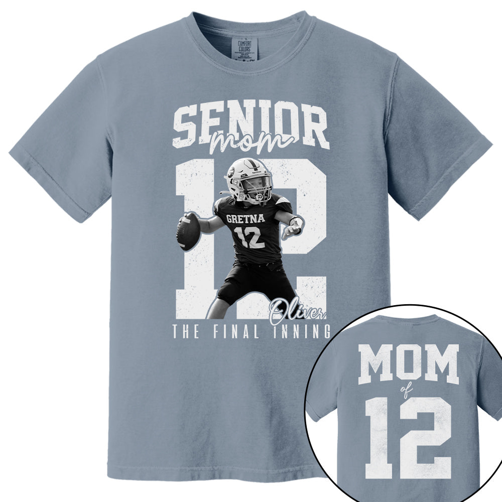 Senior Football Mom Shirt, The Final Inning, Custom Photo Player Football Mom Shirt, Senior Football Mom Gift T1807