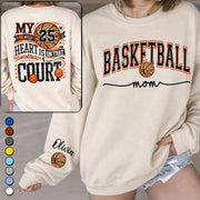 My Heart Is On That Court - Personalized Basketball 3D Shirt For Family NA04
