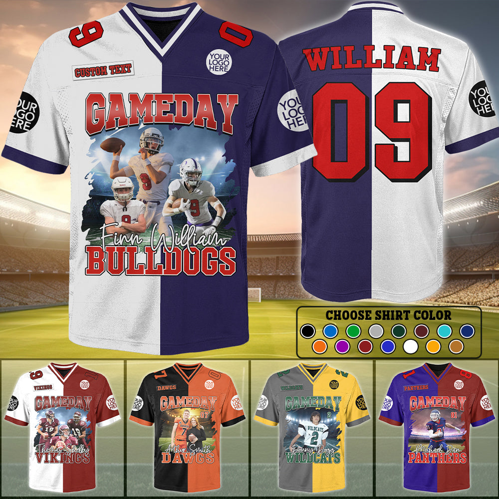 Football Game Day Personalized Jersey American Football Custom Photo Football Shirt Gift For Football Player K1702