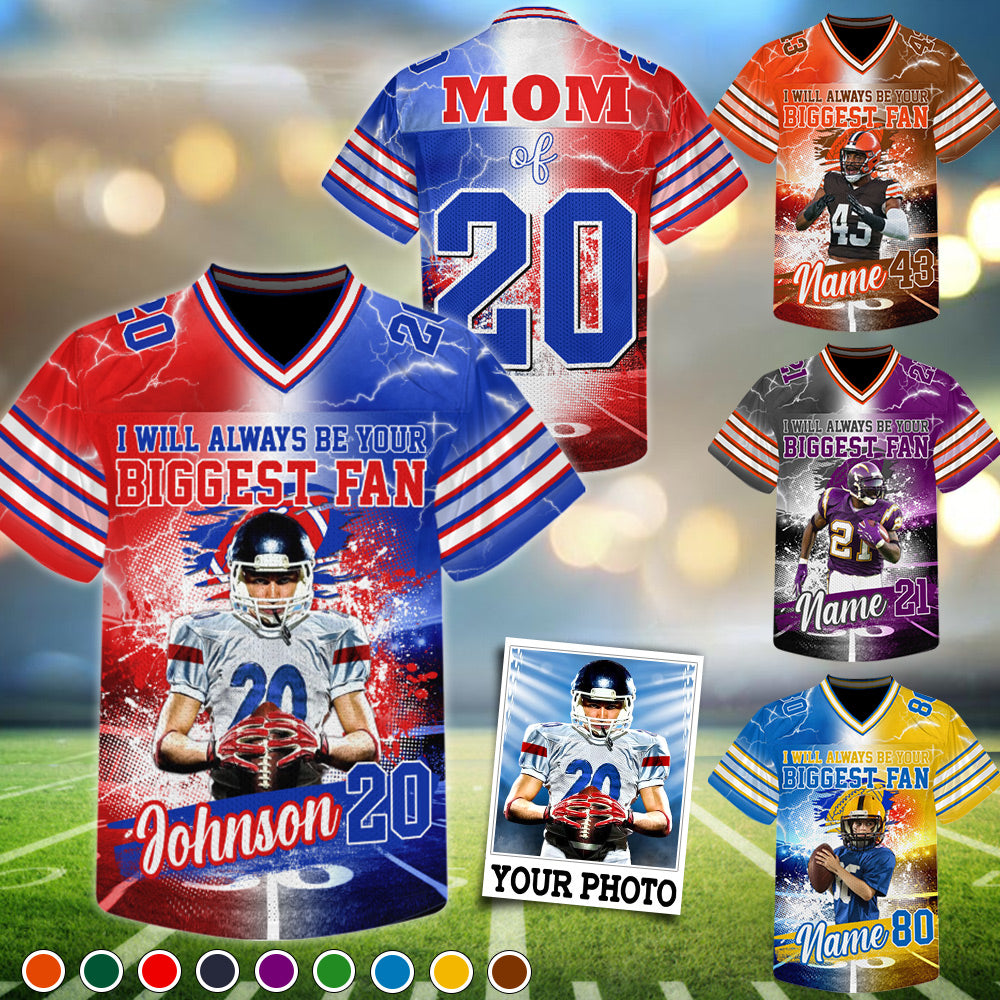Personalized Football Jersey Game Day Gift For Football Lovers - Custom Photo Gift For Football Family H2511
