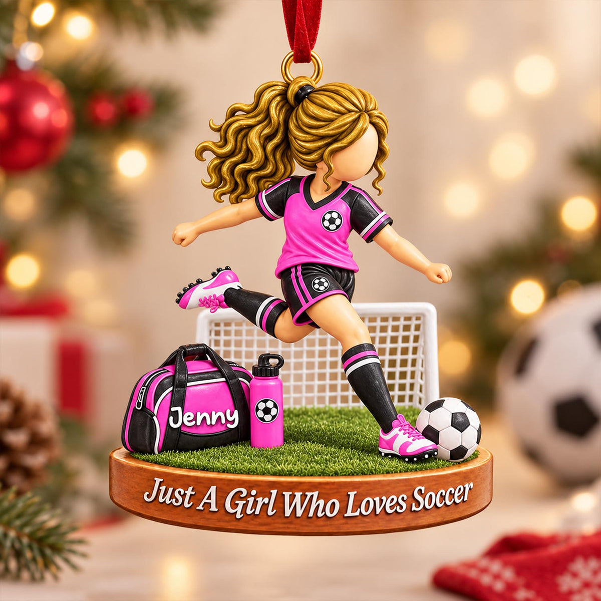 Personalized Soccer Boy Soccer Girl Christmas Ornament Pt99